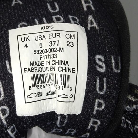 Supra Boys Pre-owned Hi Top Gray/Black Tweed Sneakers - sz. 5 - Picture 6 of 6